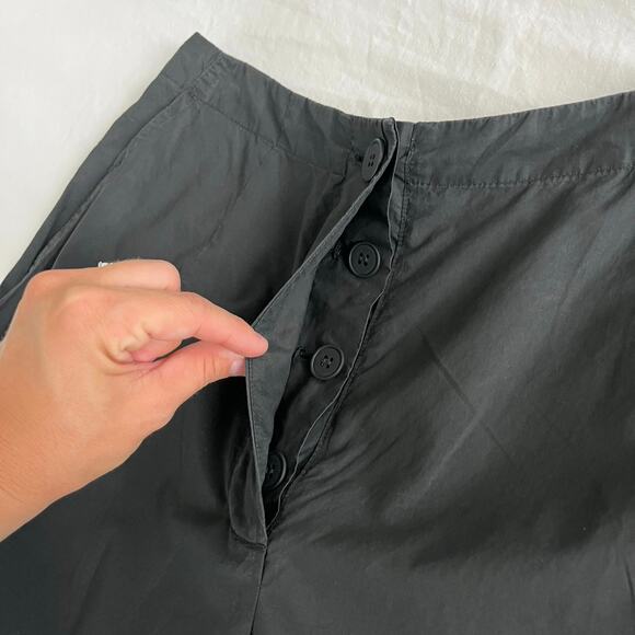 Rundholz Black Label Black Wide Leg Cotton Buttonfly Trouser Pants, Size Small - Picture 6 of 14